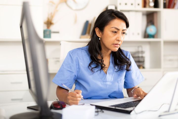 A medical professional is learning how to write a press release for her facility.