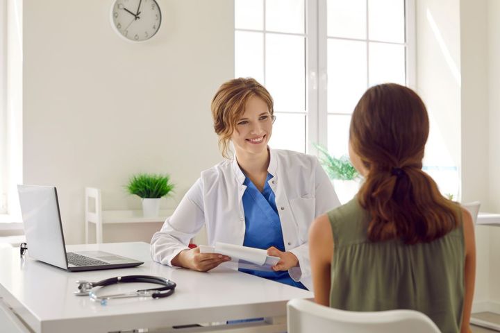 An LVN candidate being interviewed by a nurse manager.