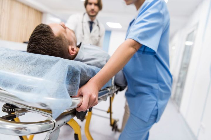 A team of nurses and physicians responds to a so-called "never event" with a patient.