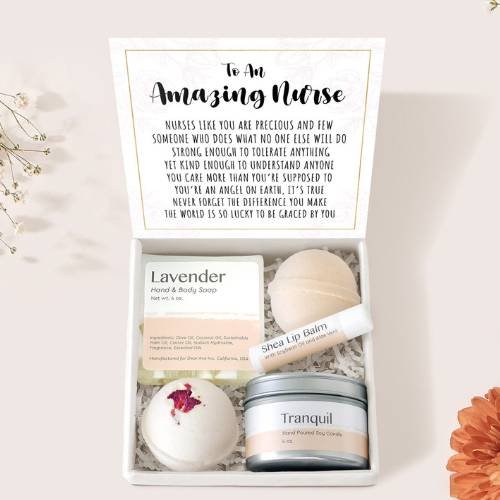 Thoughtful spa box for retirement.