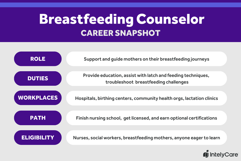 Certified breastfeeding counselor career snapshot graphic