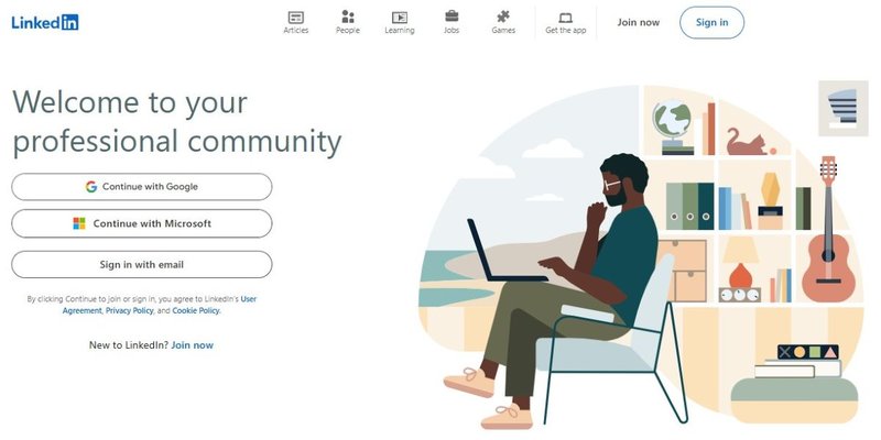 LinkedIn Jobs home page