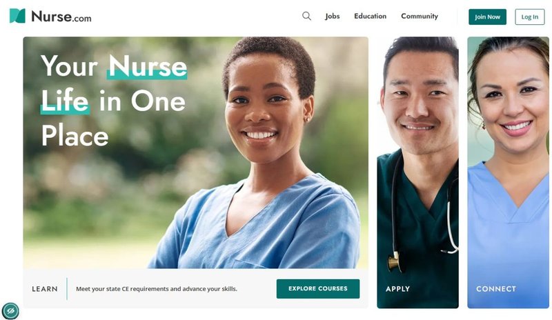 Nurse.com home page