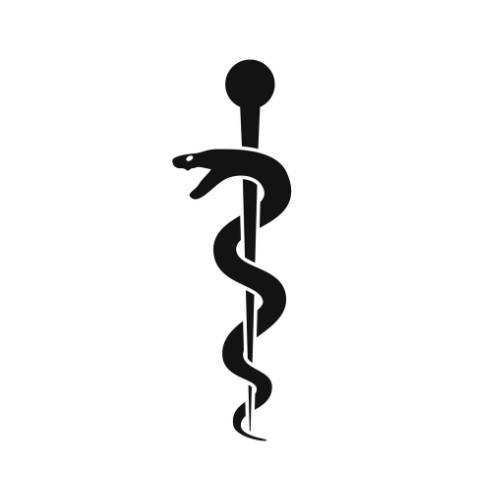 Staff of Asclepius symbol.