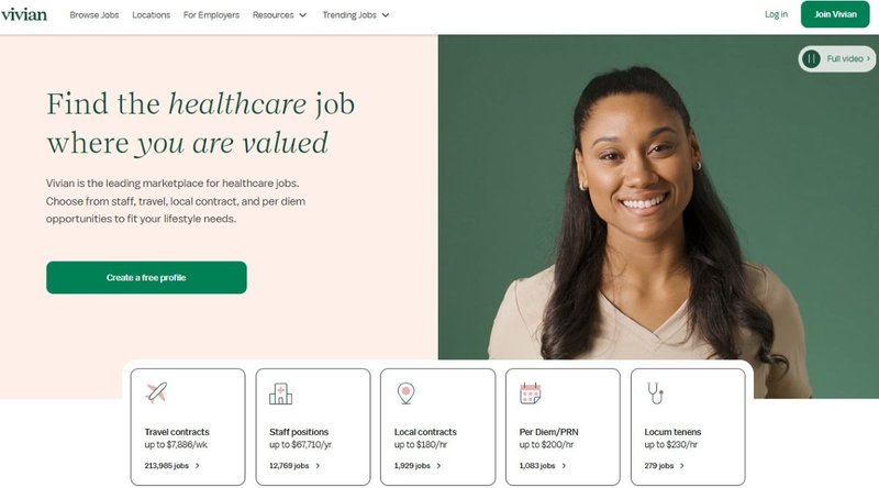 Vivian Health home page