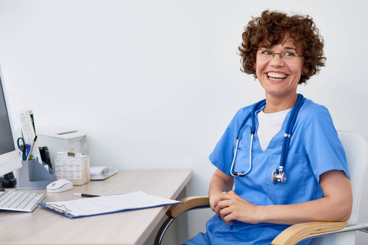 A nurse demonstrates autonomy in nursing as she preps for the day.