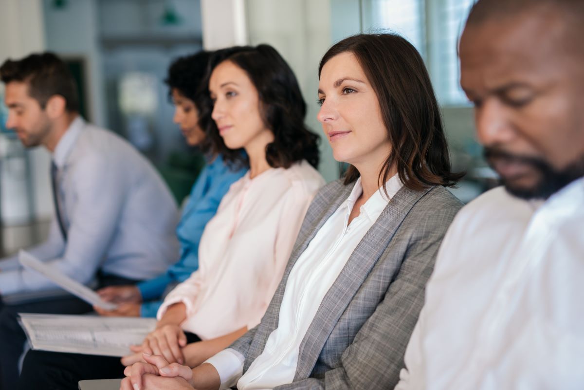 Job applicants waiting for an interview